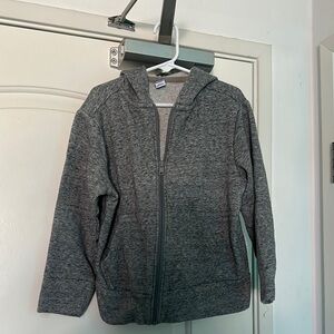 Boys Gray Zip-Up Hoodie